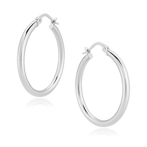 Silver (925) earrings hoops - highly polished