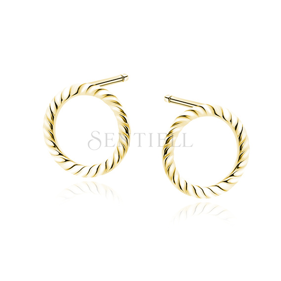 Silver (925) gold-plated earrings - braided circle