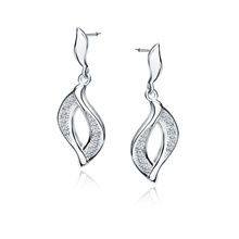 Silver (925) impressive earrings with white zirconias