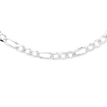 Silver (925) diamond-cut chain - figaro extra flat Ø 140