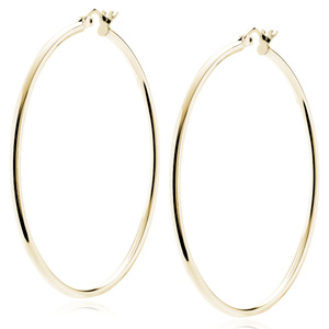 Silver (925) gold-plated earrings hoops - highly polished