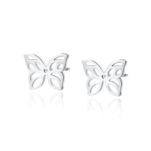 Silver (925) earrings - openwork butterfly