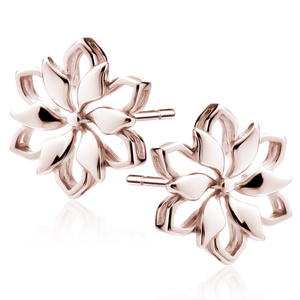 Silver (925) earrings rose gold-plated flowers