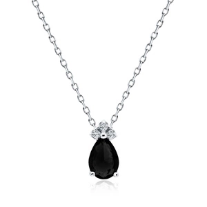 Silver (925) necklace with black zirconia