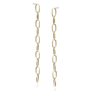 Silver (925) gold-plated earrings - chain links