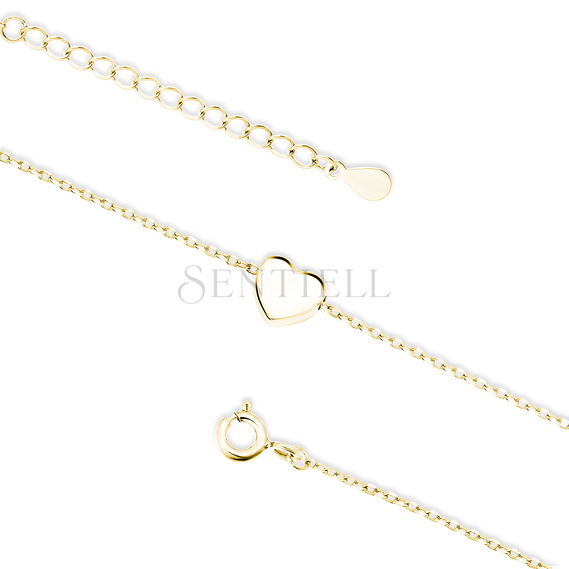 Silver (925) gold-plated anklet with heart pendant