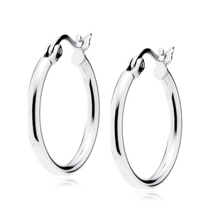 Silver (925) earrings hoops - highly polished