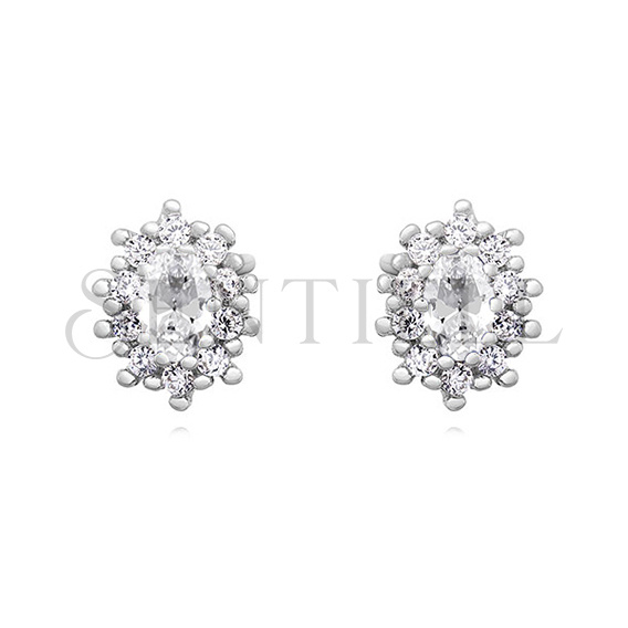 Silver (925) Earrings white zirconia