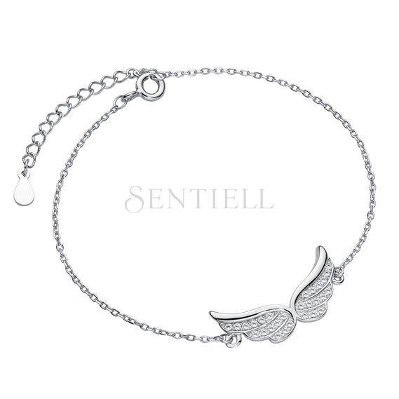 Silver (925) bracelet - wings with zirconia