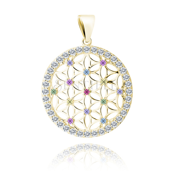 Silver (925) gold-plated pendant white zirconias