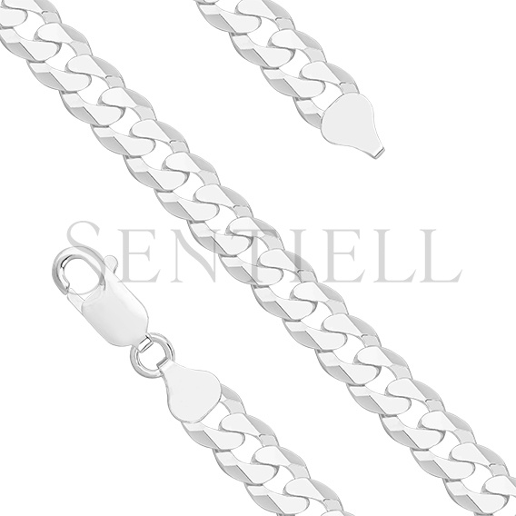 Silver (925) diamond-cut bracelet - curb extra flat Ø 200