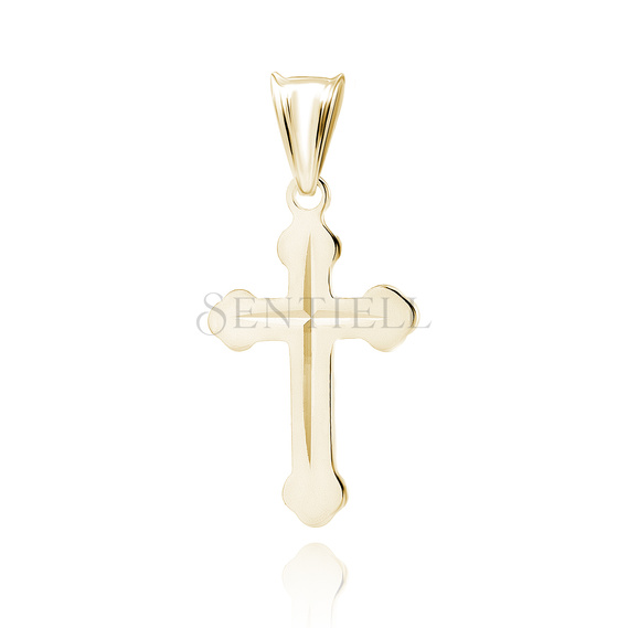 Silver (925) diamond cut gold-plated pendant cross