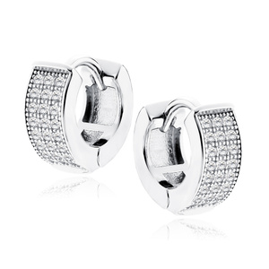 Silver (925) earrings hoop with zirconia