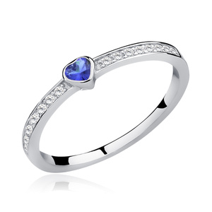 Silver (925) subtle ring with sapphire zirconia