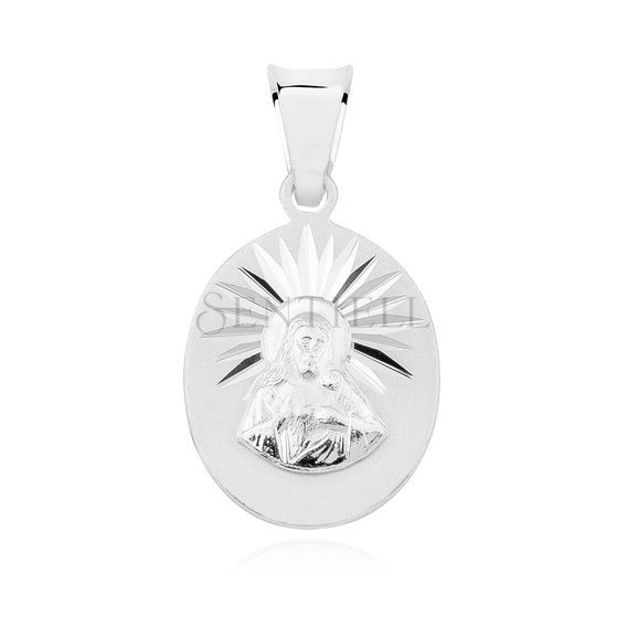 Colgante de Plata de ley 925 - Jesucristo / Escapulario de la Virgen María