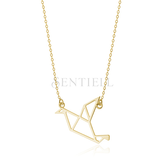 Silver (925) necklace - Origami turtle dove gold-plated