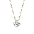 Silver (925) gold-plated necklace with white zirconia