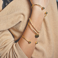 Silver (925) bracelet gold-plated round pendant