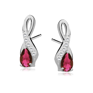 Silver (925) earrings with ruby zirconia