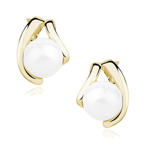 Silver (925) gold-plated earrings with pearl