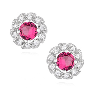 Silver (925) earrings with rubby zirconia