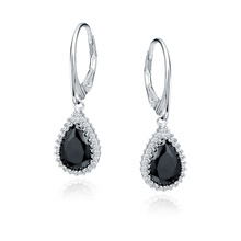 Silver (925) earrings with black zirconia