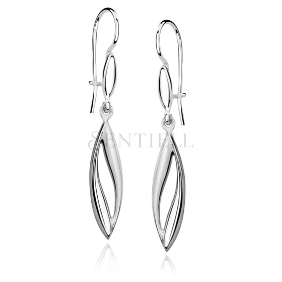 Silver (925) earrings elegant satin and high polished