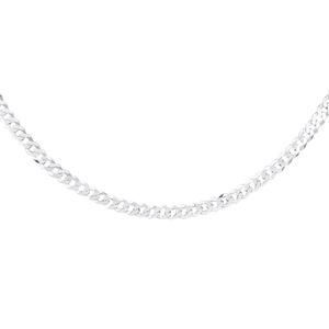 Silver (925) diamond-cut chain - curb extra flat Ø 120