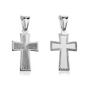 Silver (925) diamond cut pendant cross