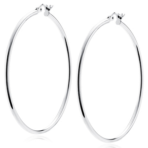 Silver (925) earrings hoops - highly polished