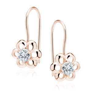 Silver (925) rose gold-plated Earrings white zirconia