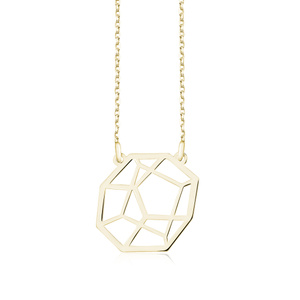 Silver (925) necklace - Origami gold-plated