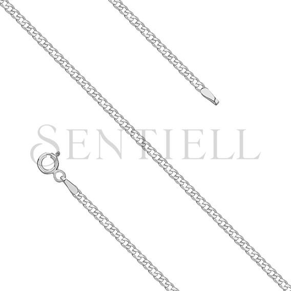 Silver (925) diamond-cut chain - curb extra flat Ø 060 rhodium-plated