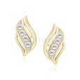 Silver (925) gold-plated earrings with zirconia