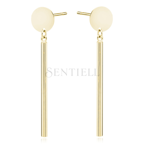 Silver (925) gold-plated earrings round plate with wire