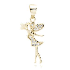 Silver (925) gold-plated fairy pendant with zirconia