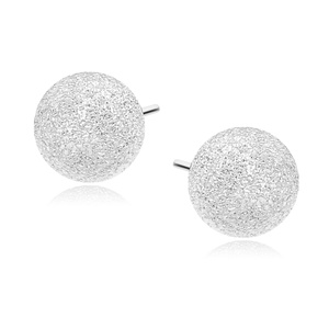 Silver (925) earrings diamond-cut balls 8mm