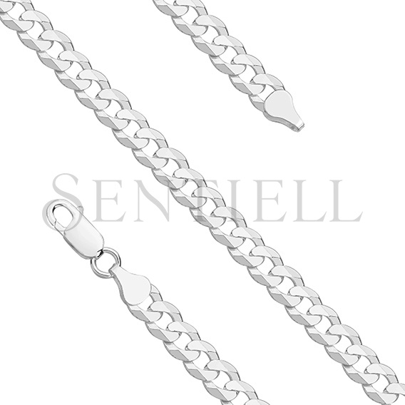 Silver (925) diamond-cut bracelet - curb extra flat Ø 160 