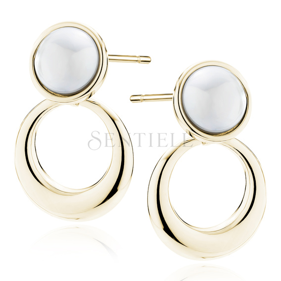 Silver (925) gold-plated earrings with pearl