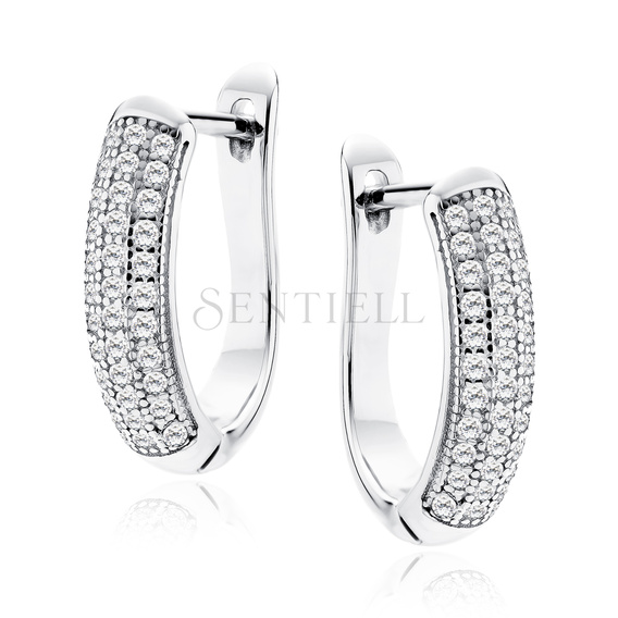 Silver (925) earrings white zirconia