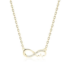 Silver (925) gold-plated necklace - infinity with pulse