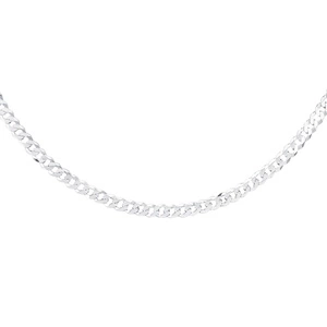 Silver (925) diamond-cut chain - curb extra flat Ø 120