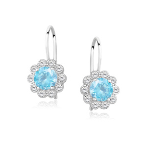 Silver (925) Earrings aquamarine colored zirconia