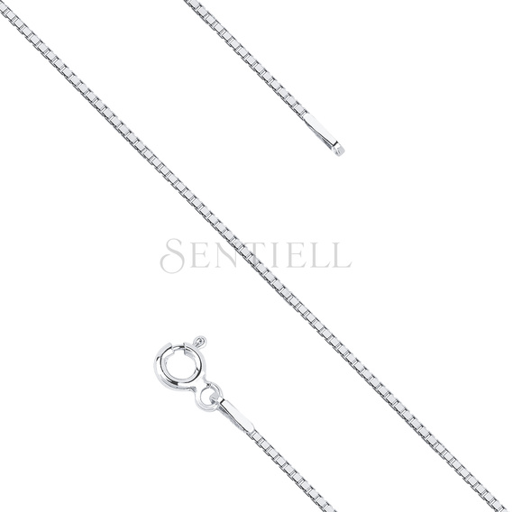 Silver (925) rhodium-plated Venetian box chain - diamond-cut