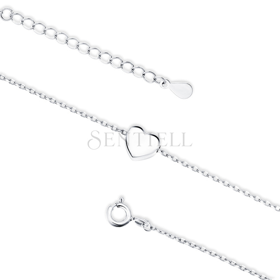 Silver (925) anklet with heart pendant