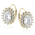 Silver (925) gold-plated earrings white zirconia