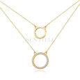 Silver (925) gold-plated necklace - cirlces with zirconias