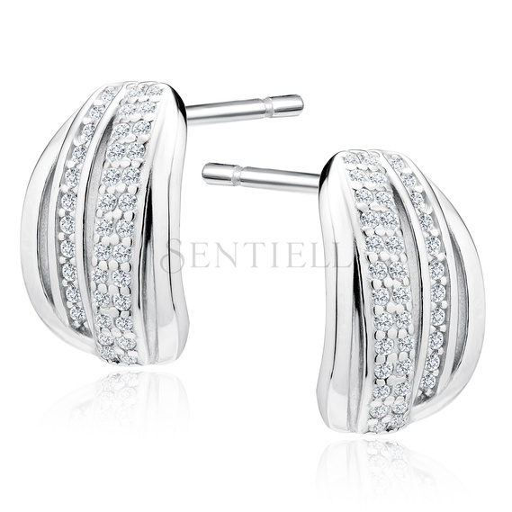 Silver (925) elegant earrings with zirconias