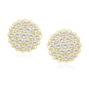 Silver (925) gold-plated earrings with zirconia