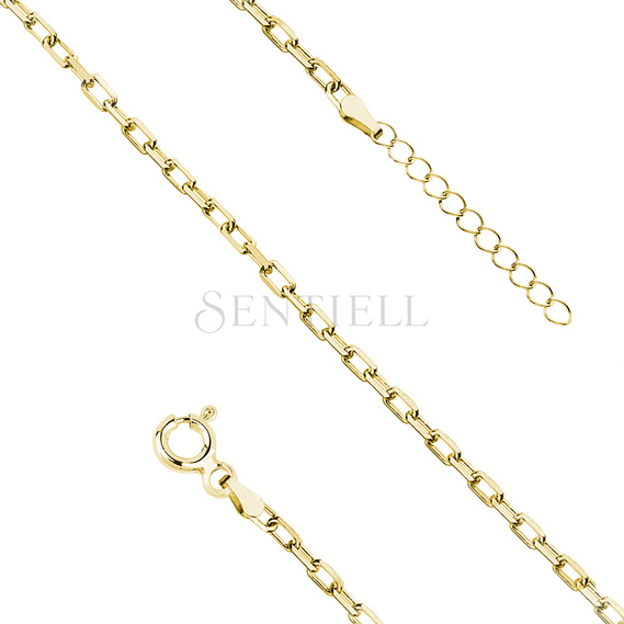 Silver (925) anklet diamond cut anchor gold-plated chain